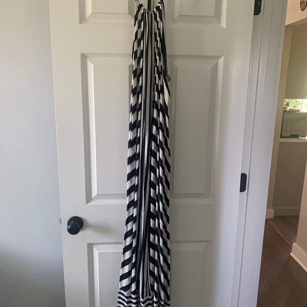 Seafolly Australia striped maxi halter dress